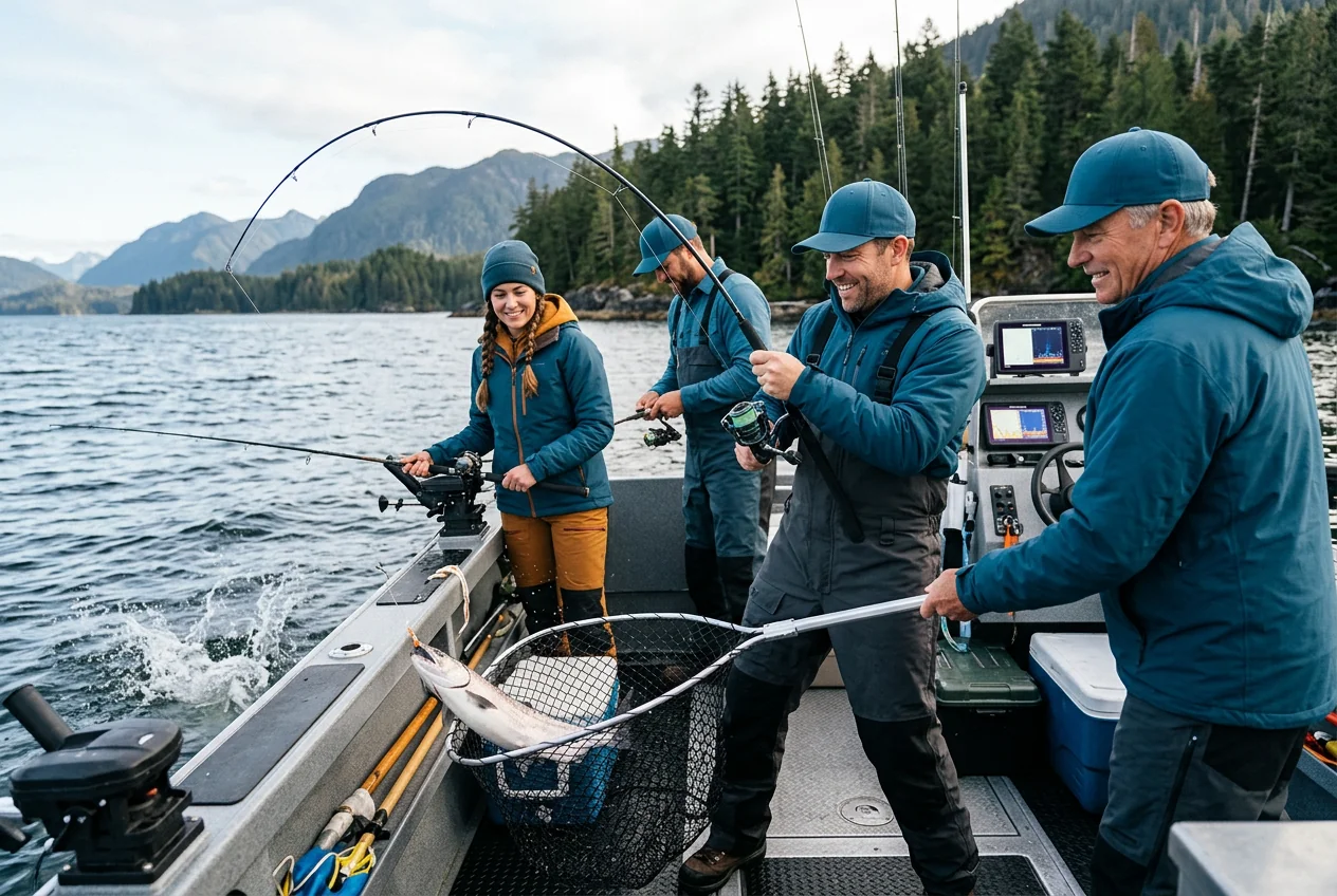 Custom fishing apparel in a coordinated gear program
