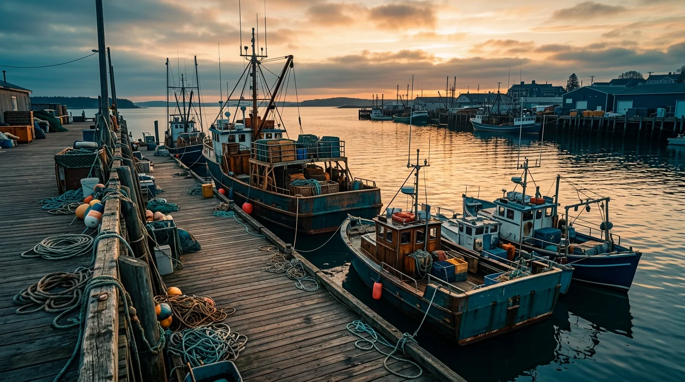 A fishing lodge, dock and boat operation