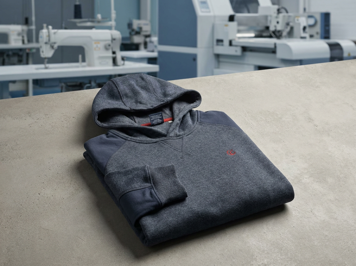 Custom heavyweight sherpa-backed fishing hoodie