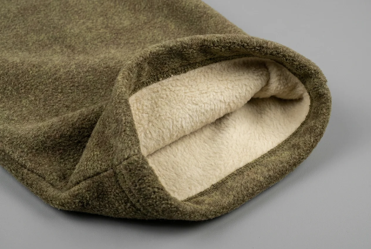 Brushed and grid fleece with a lofted back