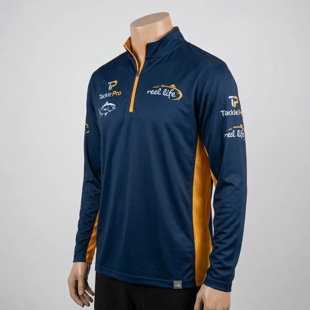 Custom quarter-zip long-sleeve fishing pullover