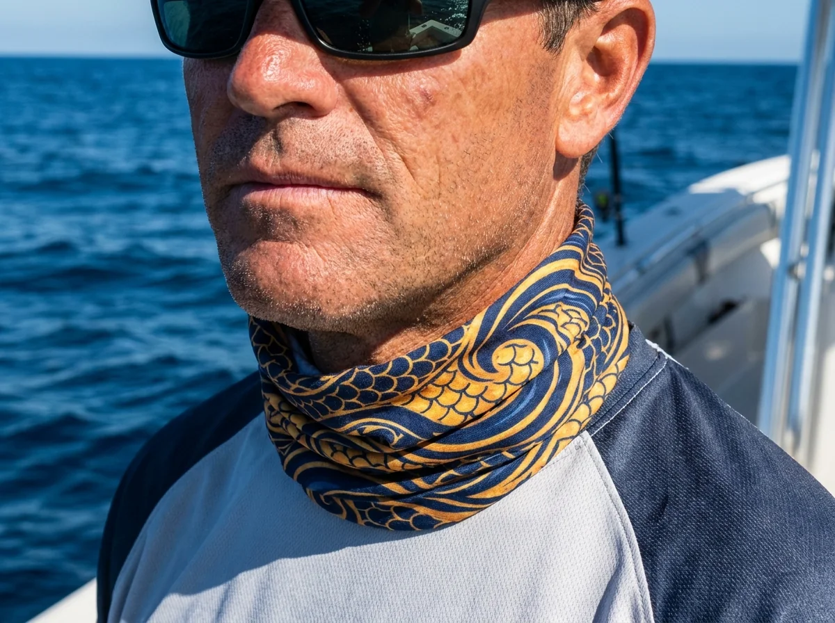 A pro-series fishing garment worn on the water