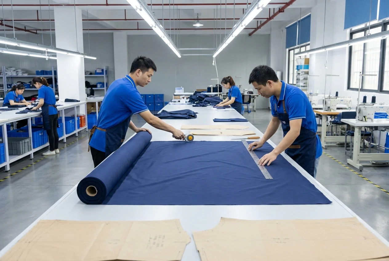 In-house sewing line producing the pro-series fishing tier