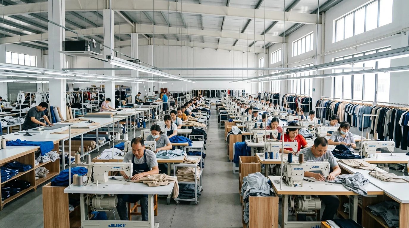 A sewing workshop where the QC standard is held in-house