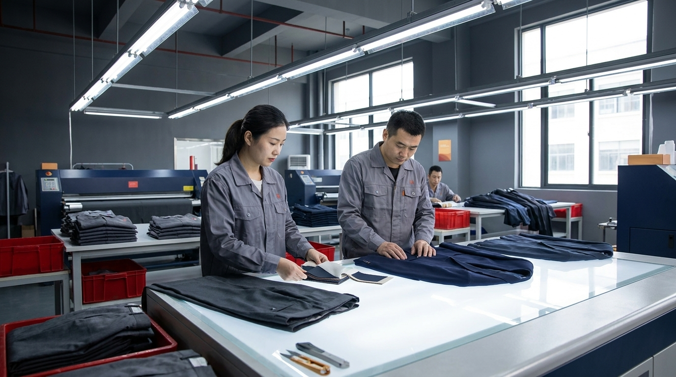 A pre-ship AQL audit verifying a fishing apparel lot before shipment
